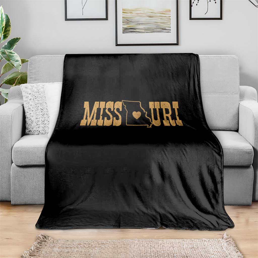Vintage Missouri State Map Throw Blanket Midwest Pride Gift
