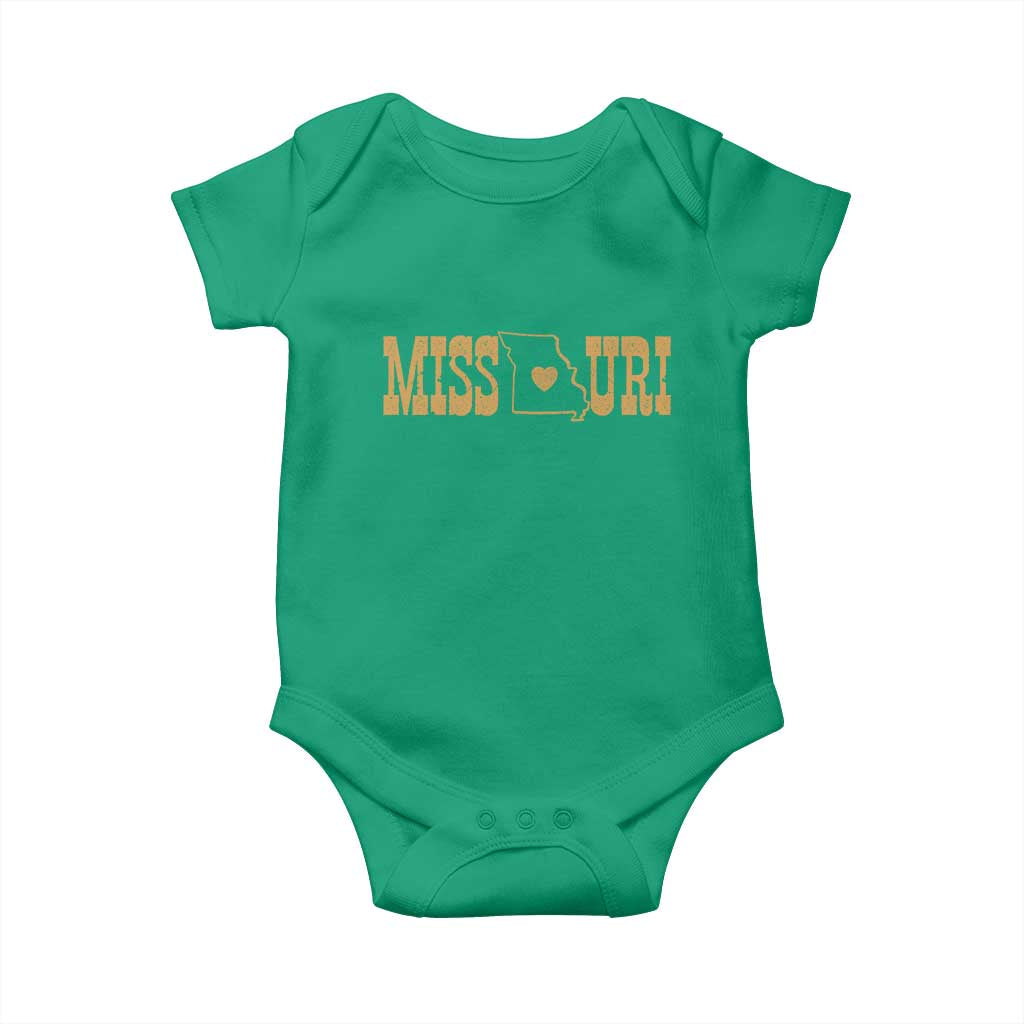 Vintage Missouri State Map Baby Onesie Midwest Pride Gift