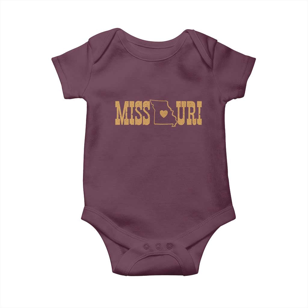 Vintage Missouri State Map Baby Onesie Midwest Pride Gift