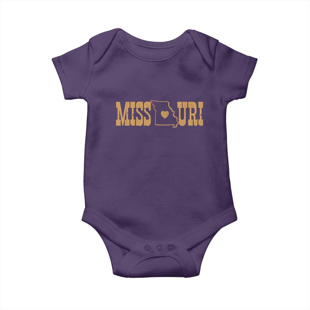 Vintage Missouri State Map Baby Onesie Midwest Pride Gift