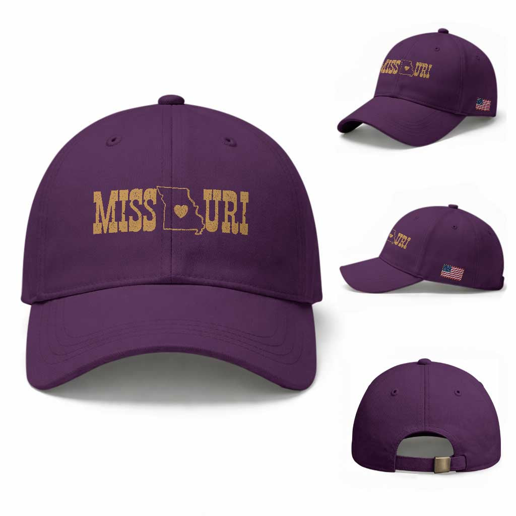 Vintage Missouri State Map Baseball Cap Midwest Pride Gift