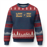 Vintage Missouri State Map Ugly Christmas Sweater Midwest Pride Gift