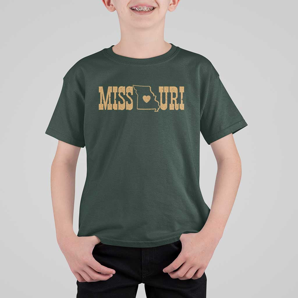 Vintage Missouri State Map T Shirt For Kid Midwest Pride Gift