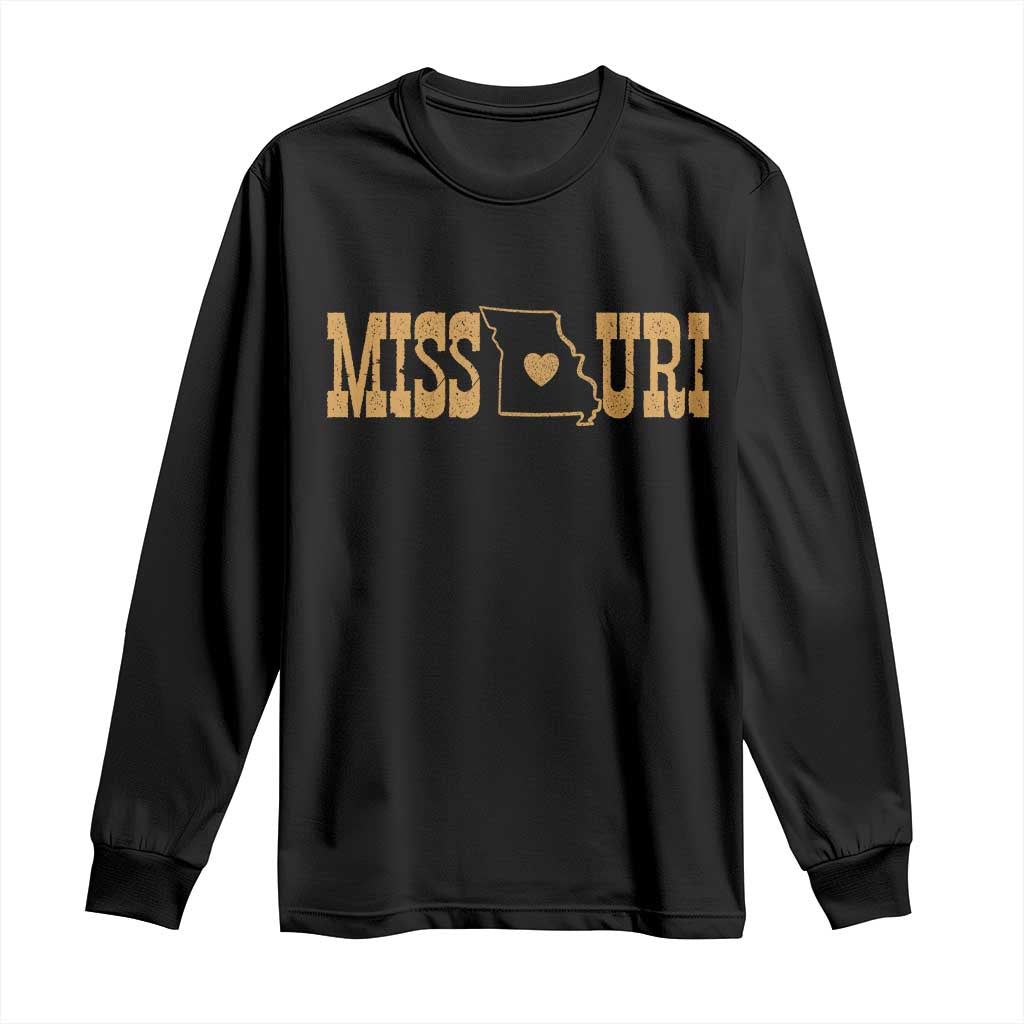 Vintage Missouri State Map Long Sleeve Shirt Midwest Pride Gift
