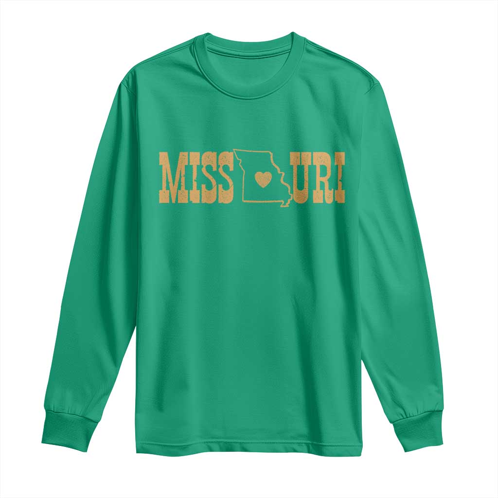 Vintage Missouri State Map Long Sleeve Shirt Midwest Pride Gift