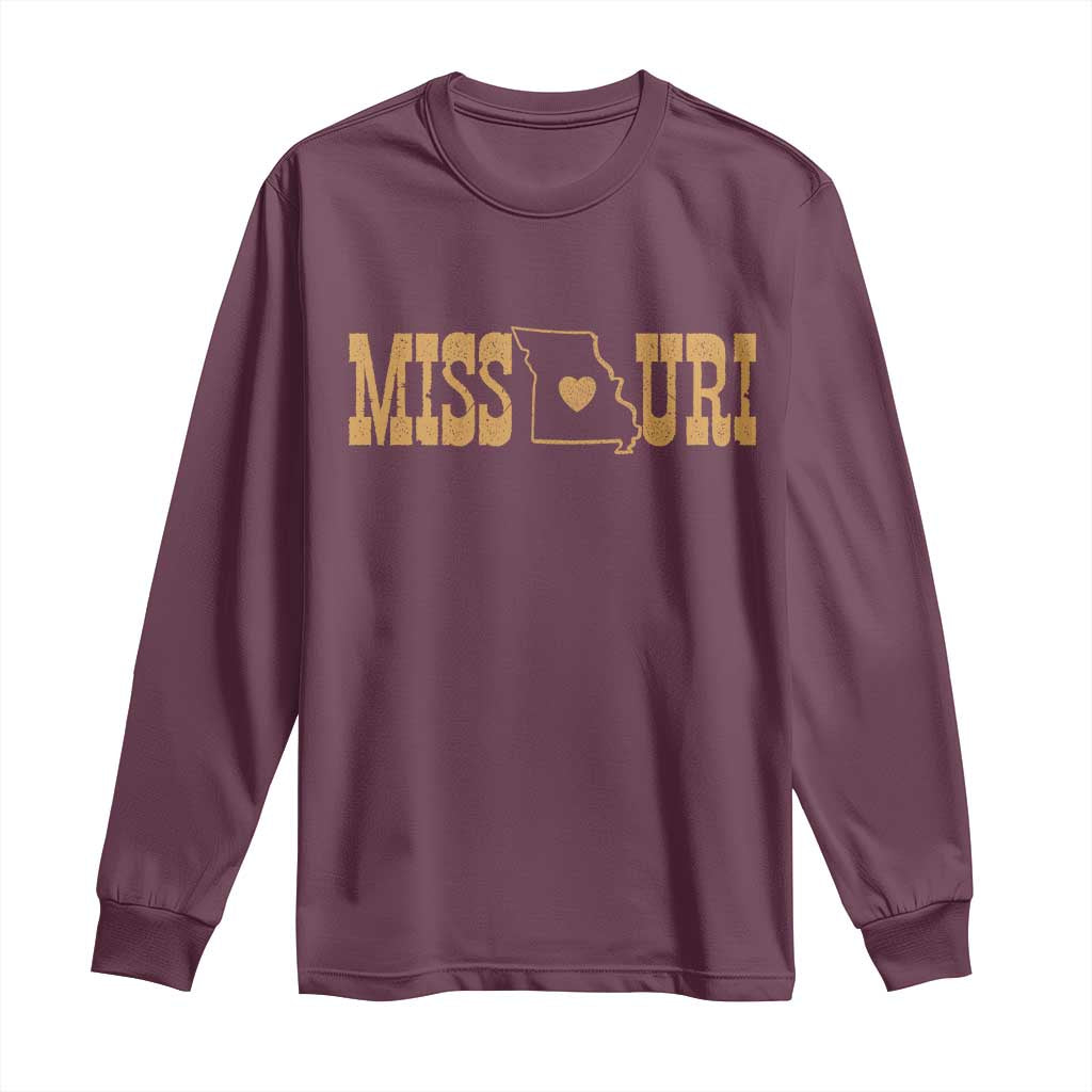 Vintage Missouri State Map Long Sleeve Shirt Midwest Pride Gift