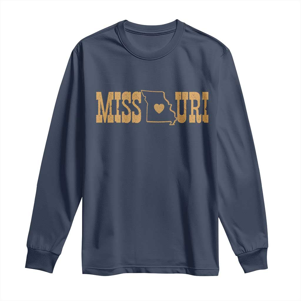 Vintage Missouri State Map Long Sleeve Shirt Midwest Pride Gift