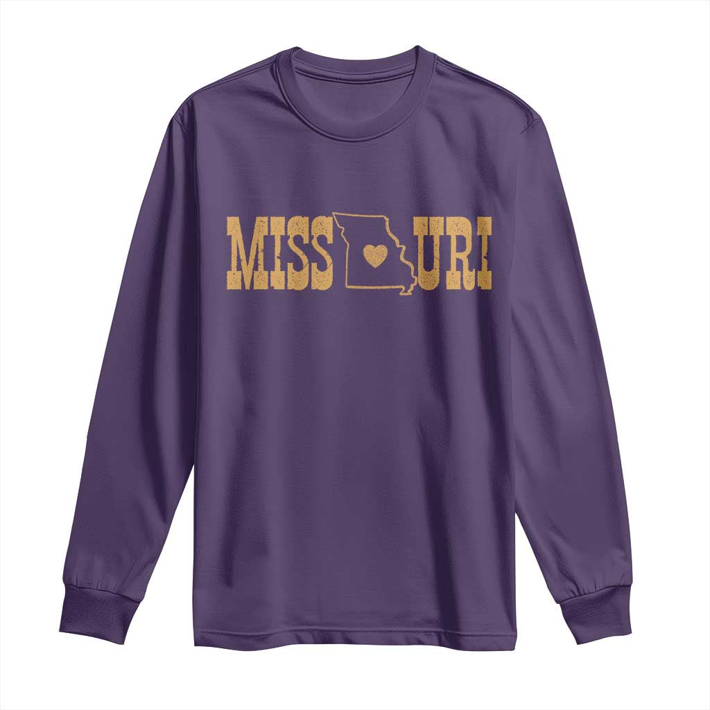 Vintage Missouri State Map Long Sleeve Shirt Midwest Pride Gift