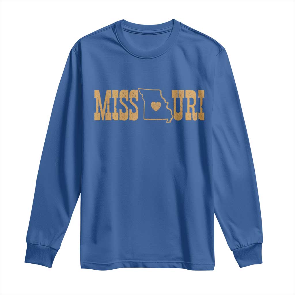 Vintage Missouri State Map Long Sleeve Shirt Midwest Pride Gift