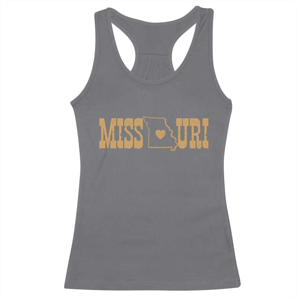 Vintage Missouri State Map Racerback Tank Top Midwest Pride Gift