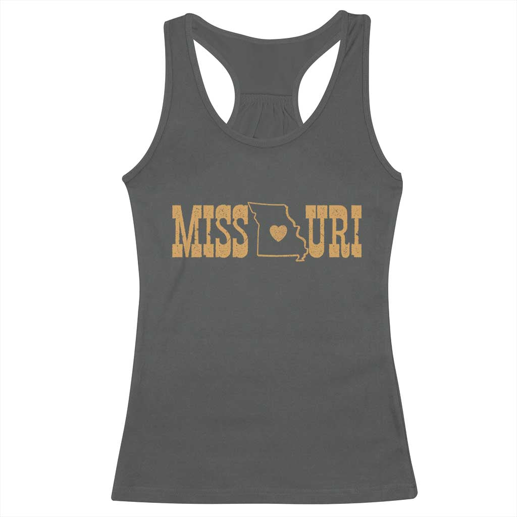 Vintage Missouri State Map Racerback Tank Top Midwest Pride Gift