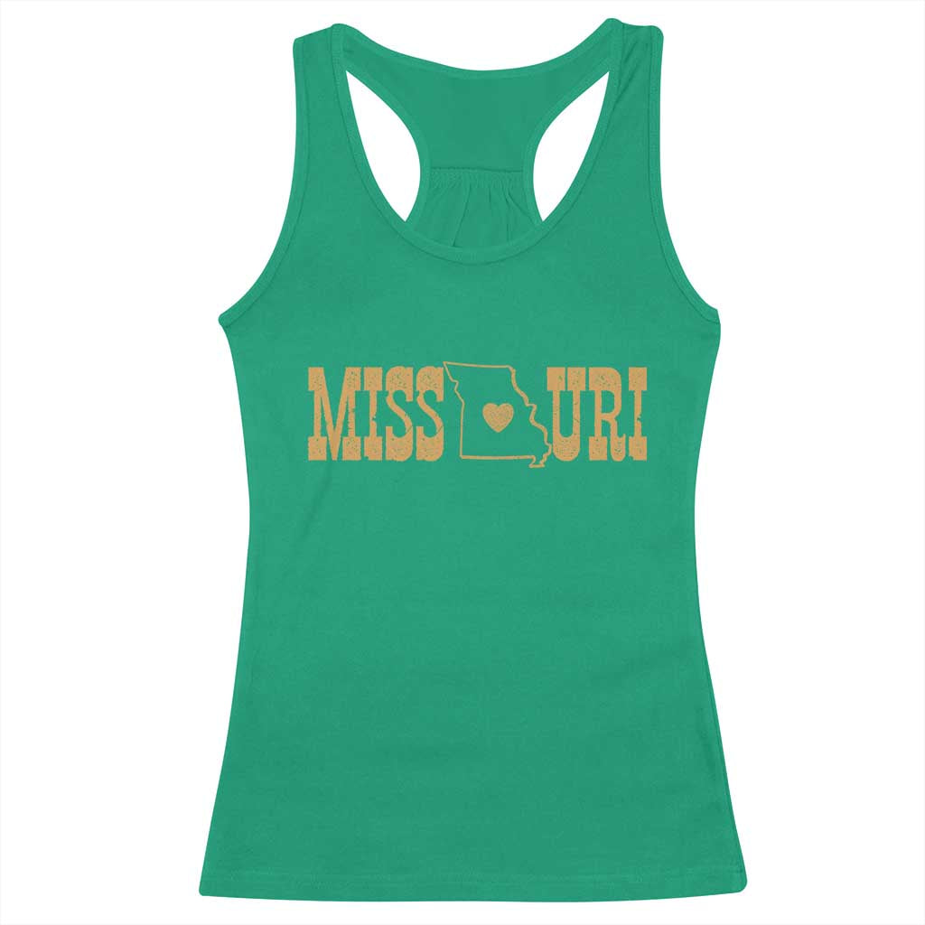 Vintage Missouri State Map Racerback Tank Top Midwest Pride Gift