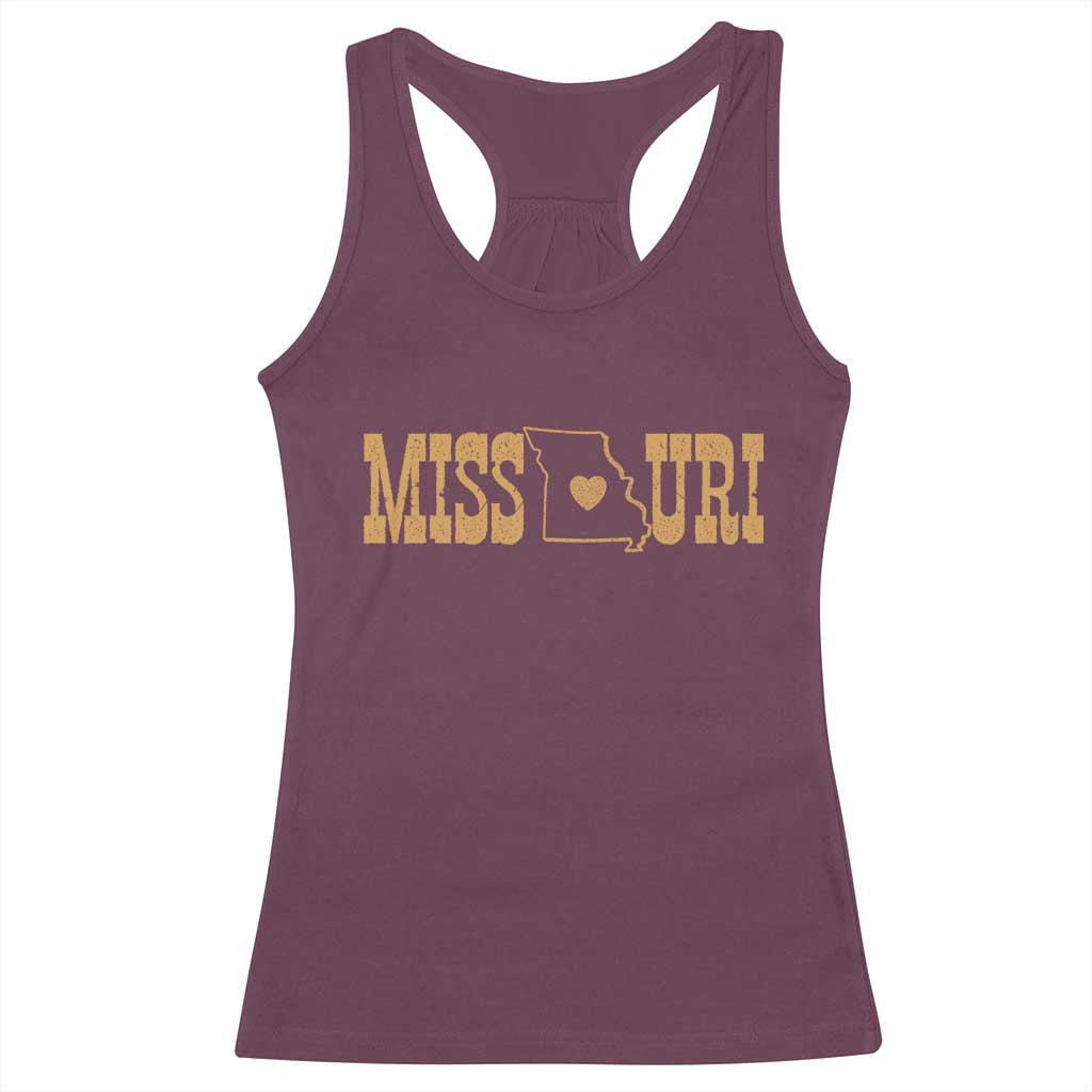 Vintage Missouri State Map Racerback Tank Top Midwest Pride Gift