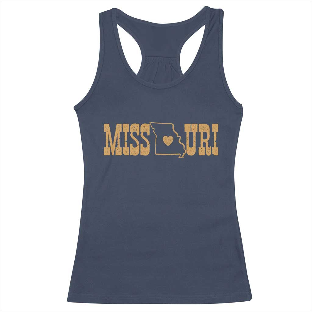 Vintage Missouri State Map Racerback Tank Top Midwest Pride Gift