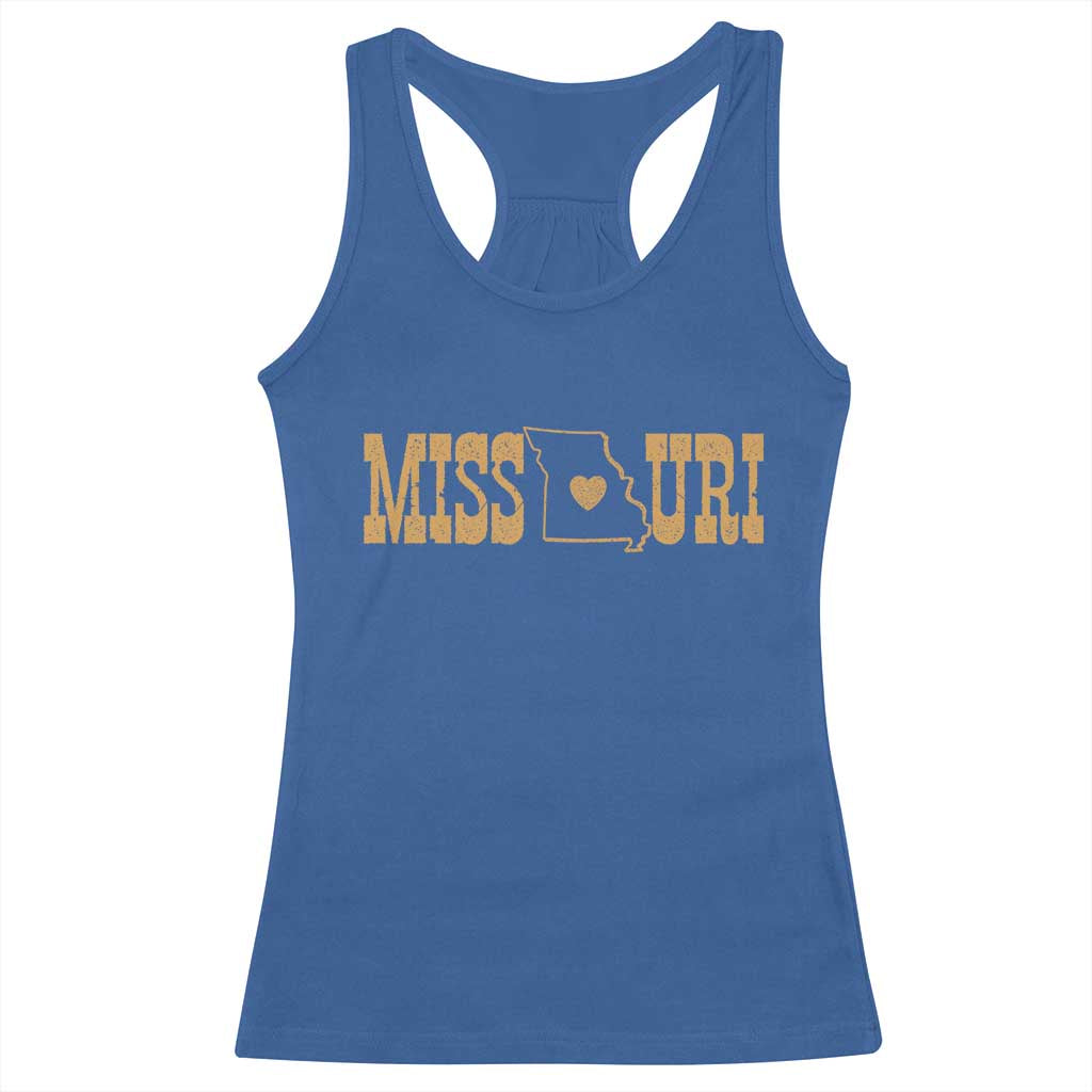 Vintage Missouri State Map Racerback Tank Top Midwest Pride Gift