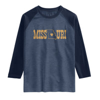 Vintage Missouri State Map Raglan Shirt Midwest Pride Gift