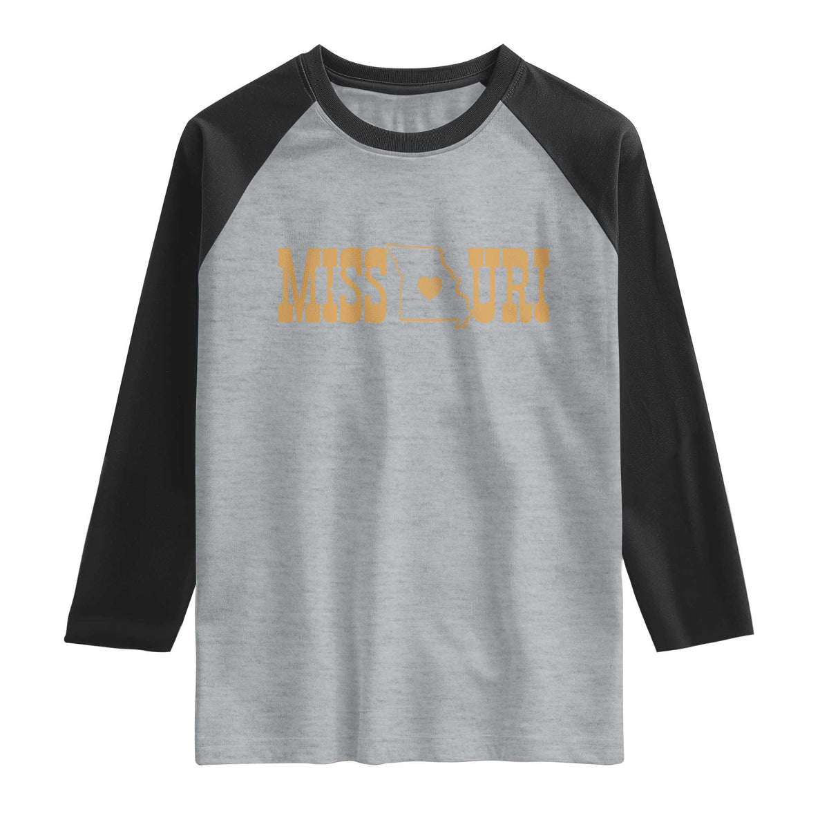 Vintage Missouri State Map Raglan Shirt Midwest Pride Gift