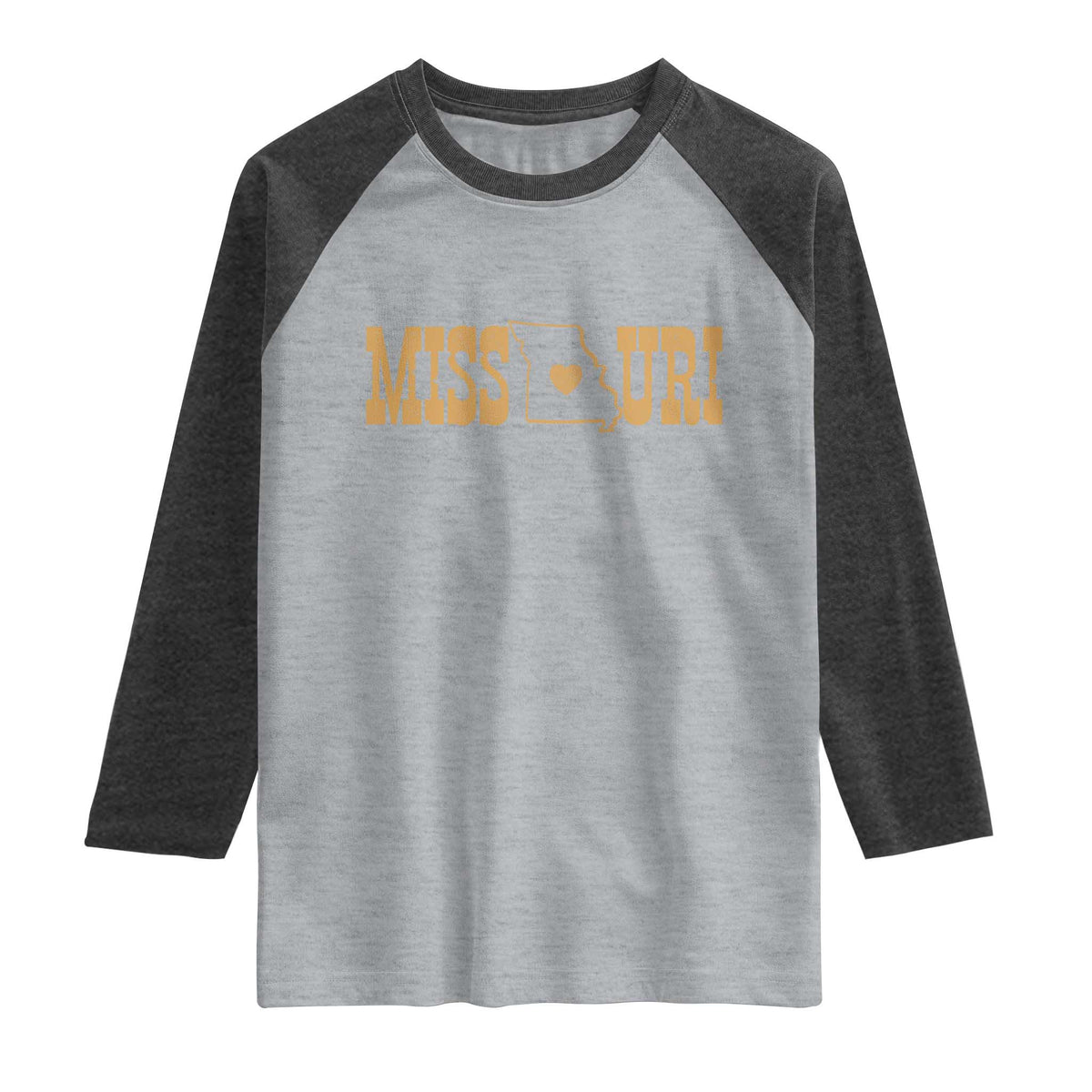 Vintage Missouri State Map Raglan Shirt Midwest Pride Gift