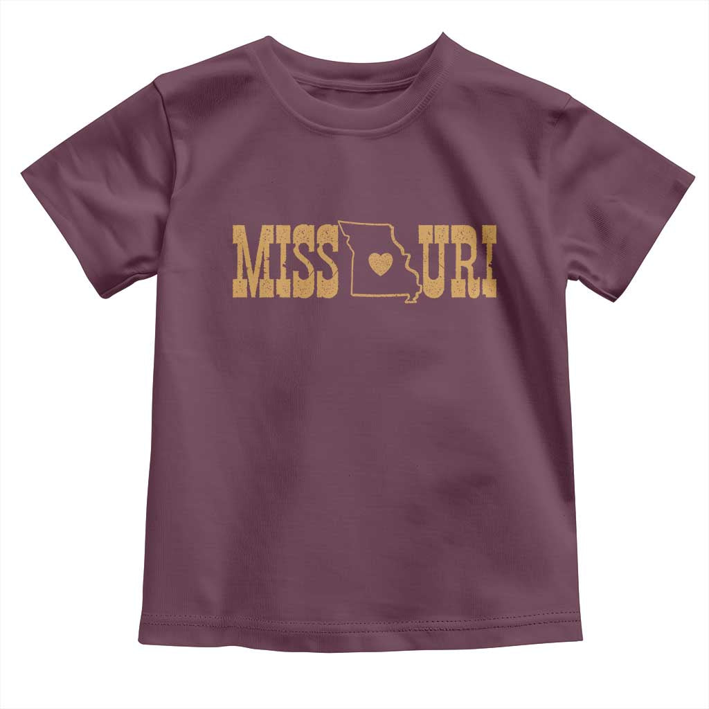 Vintage Missouri State Map Toddler T Shirt Midwest Pride Gift