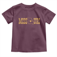 Vintage Missouri State Map Toddler T Shirt Midwest Pride Gift