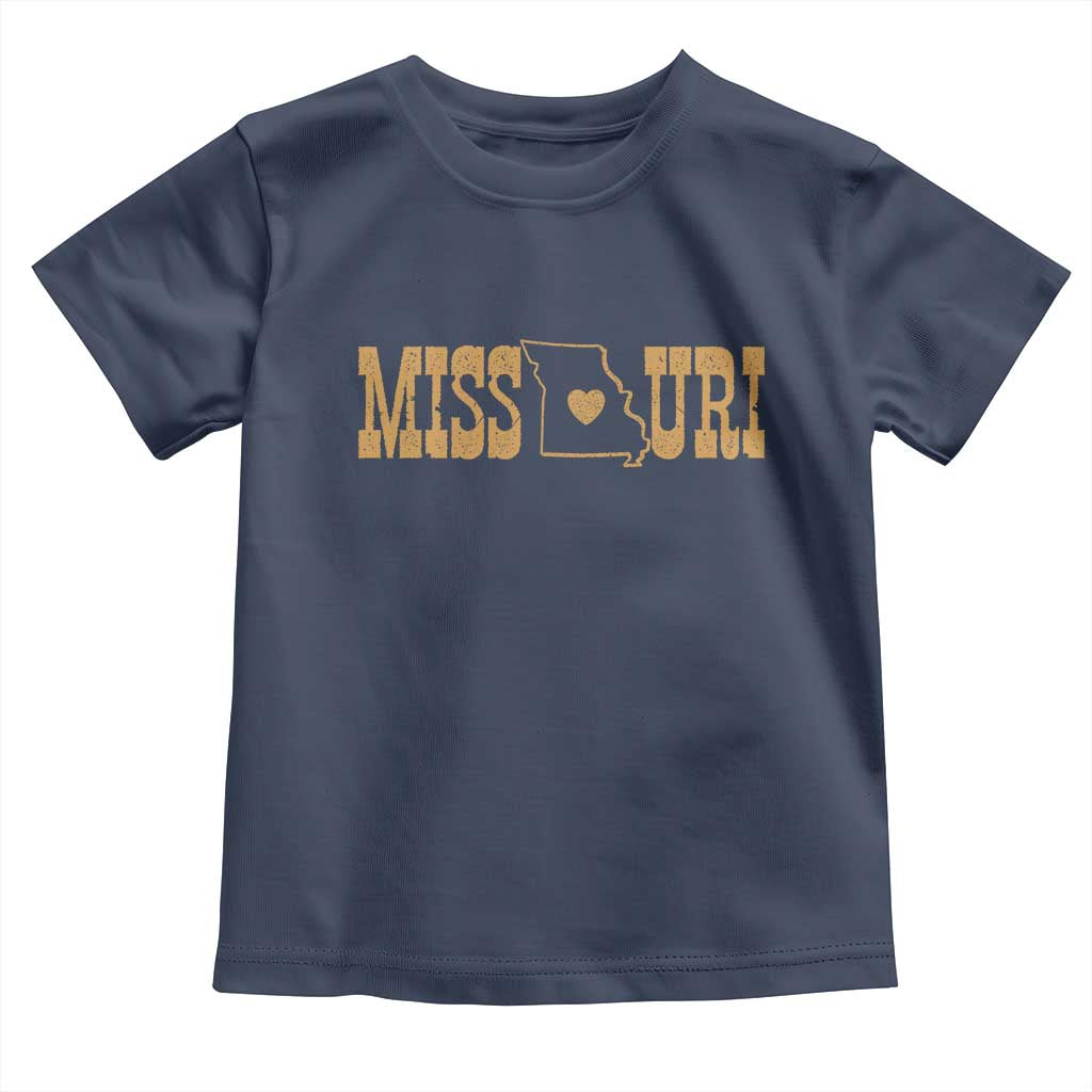 Vintage Missouri State Map Toddler T Shirt Midwest Pride Gift