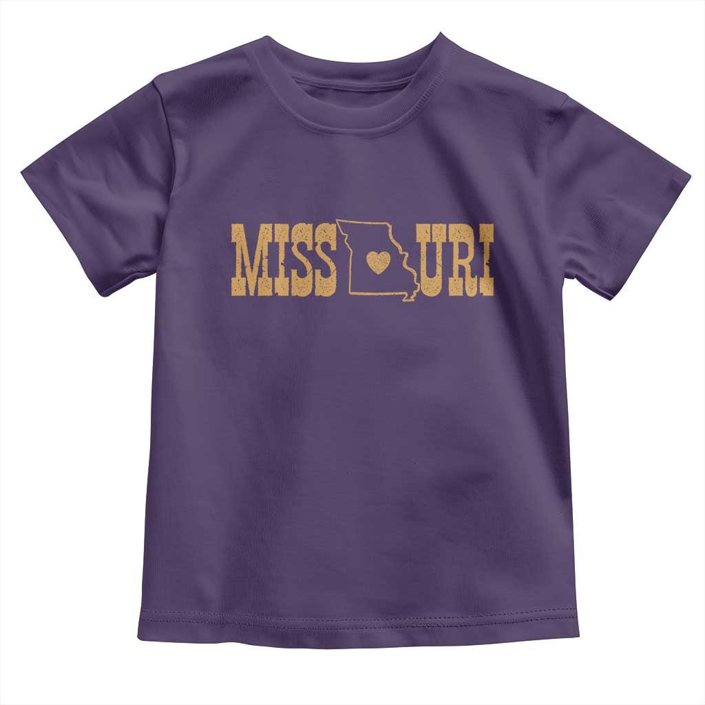Vintage Missouri State Map Toddler T Shirt Midwest Pride Gift