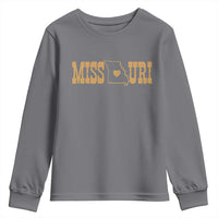Vintage Missouri State Map Youth Sweatshirt Midwest Pride Gift