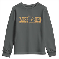 Vintage Missouri State Map Youth Sweatshirt Midwest Pride Gift