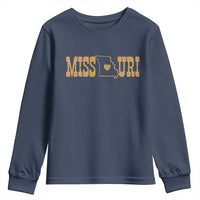 Vintage Missouri State Map Youth Sweatshirt Midwest Pride Gift