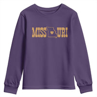 Vintage Missouri State Map Youth Sweatshirt Midwest Pride Gift