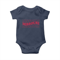 Retro Missouri State Pride Baby Onesie Groovy Wavy Typography