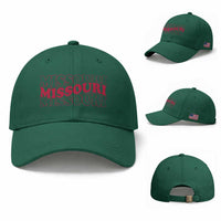 Retro Missouri State Pride Baseball Cap Groovy Wavy Typography