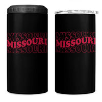 Retro Missouri State Pride 4 in 1 Can Cooler Tumbler Groovy Wavy Typography