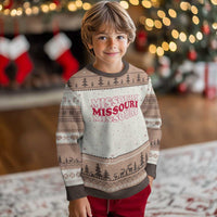 Retro Missouri State Pride Ugly Christmas Sweater Groovy Wavy Typography
