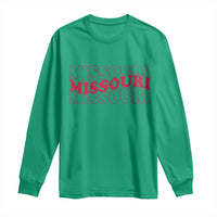 Retro Missouri State Pride Long Sleeve Shirt Groovy Wavy Typography