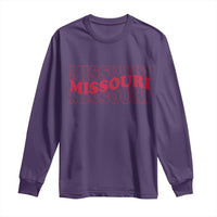 Retro Missouri State Pride Long Sleeve Shirt Groovy Wavy Typography