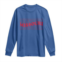 Retro Missouri State Pride Long Sleeve Shirt Groovy Wavy Typography