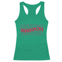 Retro Missouri State Pride Racerback Tank Top Groovy Wavy Typography