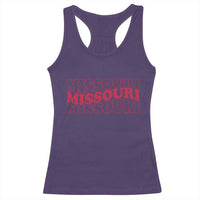Retro Missouri State Pride Racerback Tank Top Groovy Wavy Typography