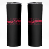 Retro Missouri State Pride Skinny Tumbler Groovy Wavy Typography