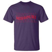 Retro Missouri State Pride T Shirt Groovy Wavy Typography