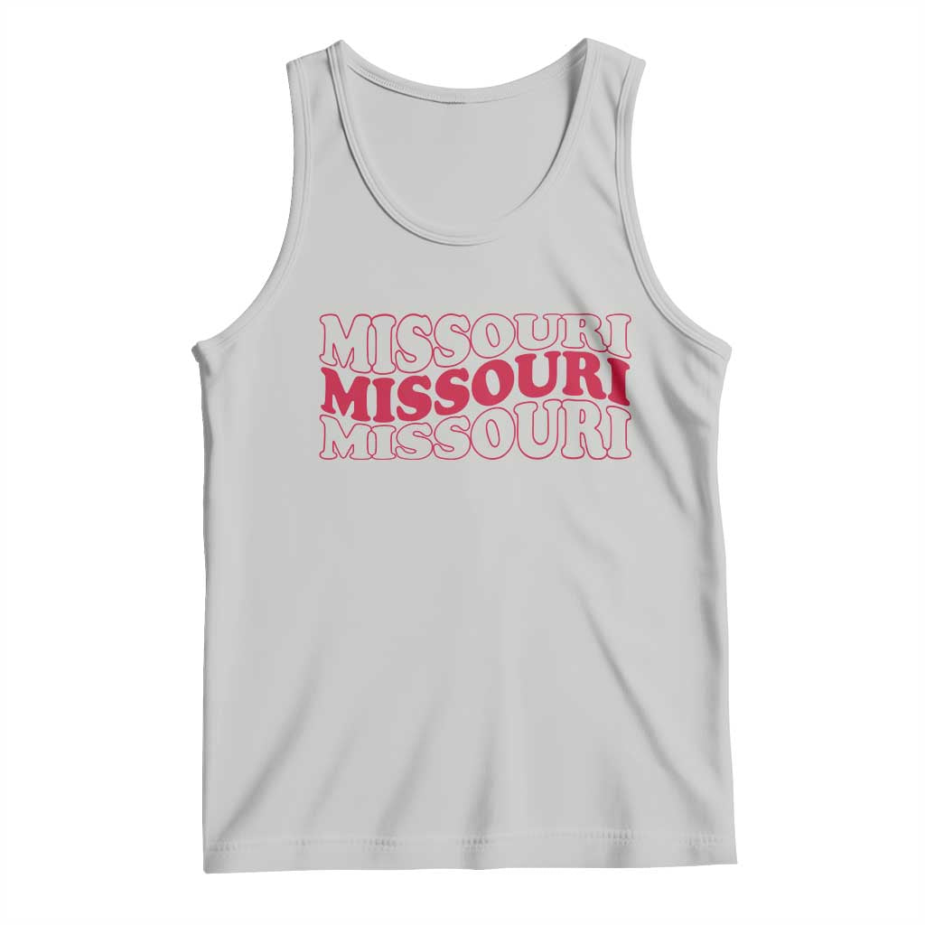 Retro Missouri State Pride Tank Top Groovy Wavy Typography