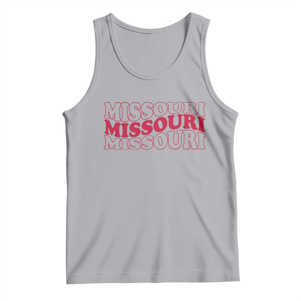 Retro Missouri State Pride Tank Top Groovy Wavy Typography