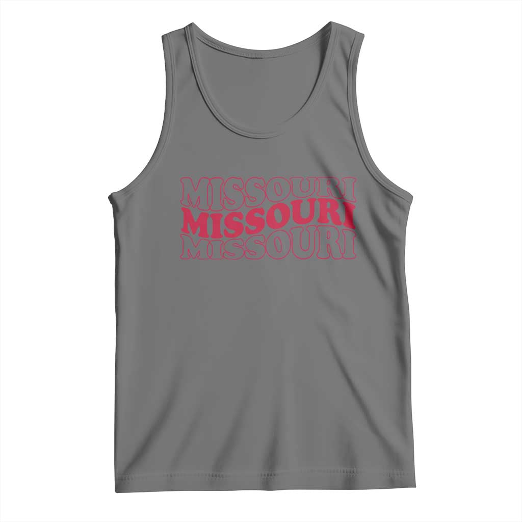 Retro Missouri State Pride Tank Top Groovy Wavy Typography