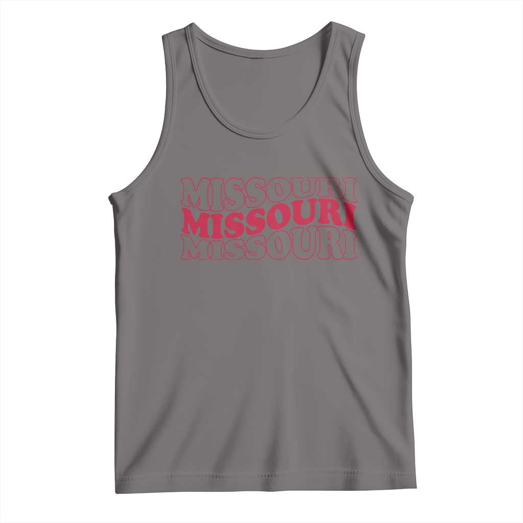 Retro Missouri State Pride Tank Top Groovy Wavy Typography