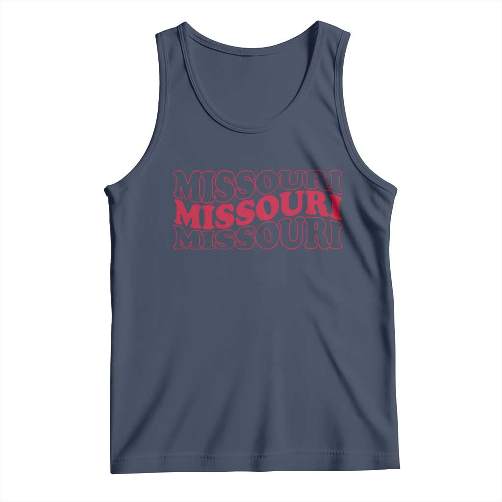 Retro Missouri State Pride Tank Top Groovy Wavy Typography