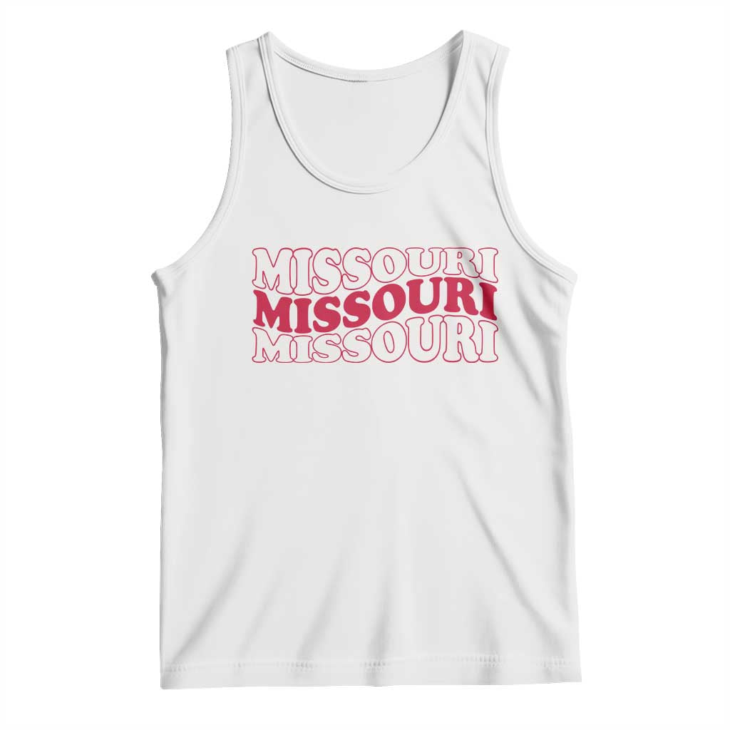 Retro Missouri State Pride Tank Top Groovy Wavy Typography
