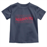 Retro Missouri State Pride Toddler T Shirt Groovy Wavy Typography