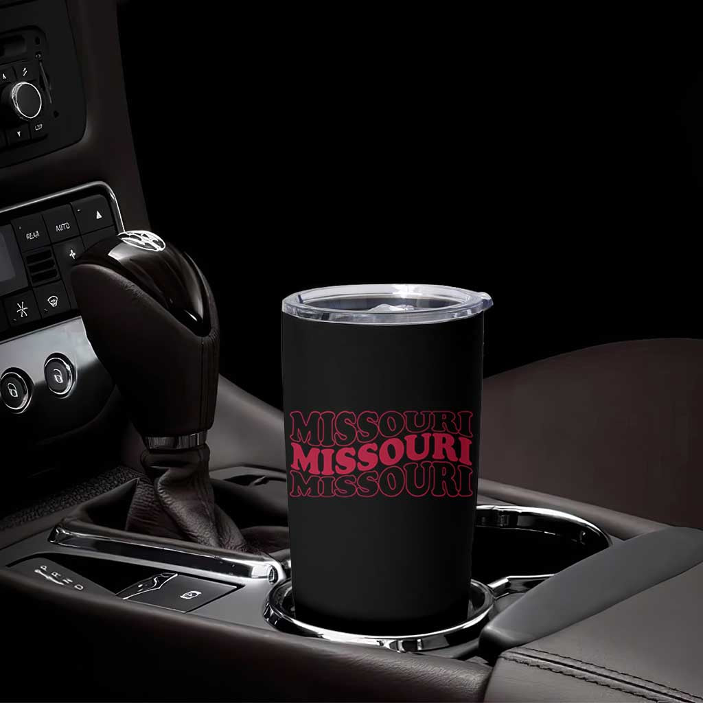 Retro Missouri State Pride Tumbler Cup Groovy Wavy Typography