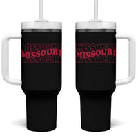 Retro Missouri State Pride Tumbler With Handle Groovy Wavy Typography